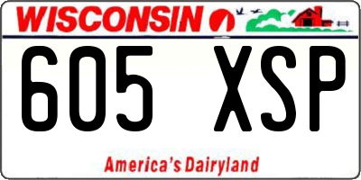 WI license plate 605XSP