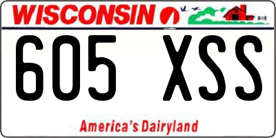 WI license plate 605XSS