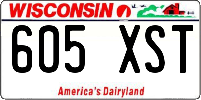 WI license plate 605XST