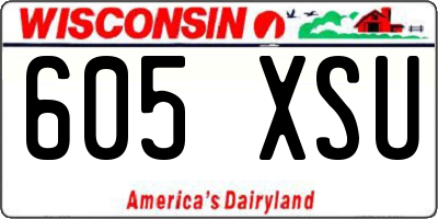 WI license plate 605XSU