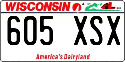 WI license plate 605XSX