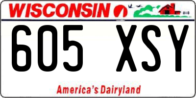 WI license plate 605XSY
