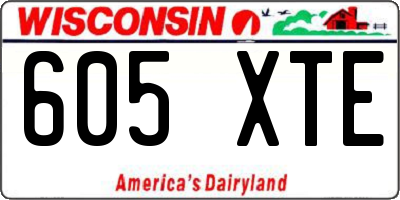 WI license plate 605XTE