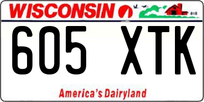 WI license plate 605XTK