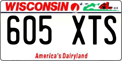 WI license plate 605XTS