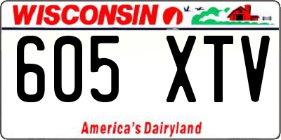 WI license plate 605XTV
