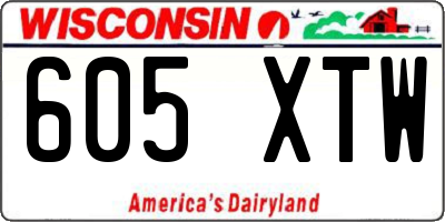 WI license plate 605XTW