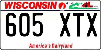 WI license plate 605XTX