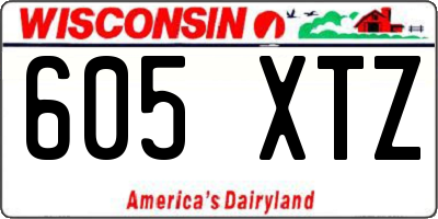 WI license plate 605XTZ