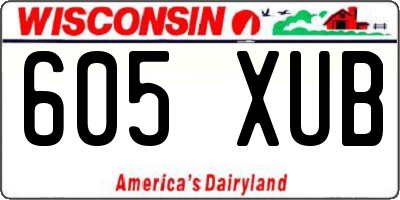 WI license plate 605XUB