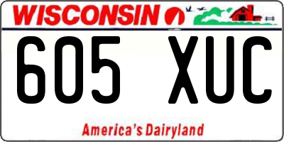 WI license plate 605XUC