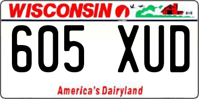 WI license plate 605XUD