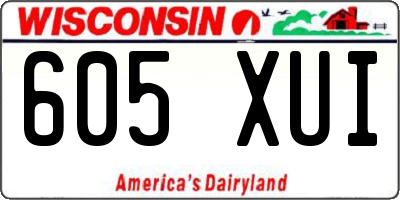 WI license plate 605XUI