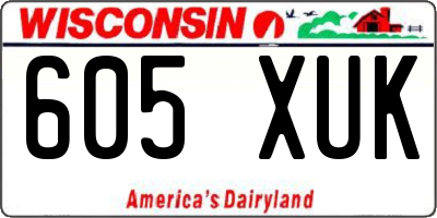 WI license plate 605XUK
