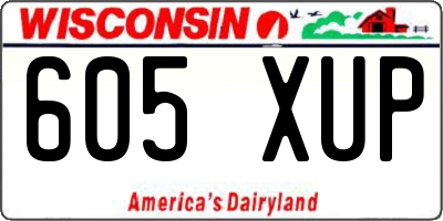 WI license plate 605XUP