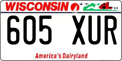 WI license plate 605XUR