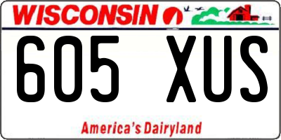 WI license plate 605XUS