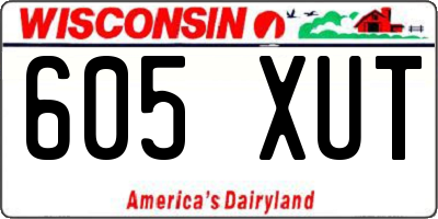 WI license plate 605XUT