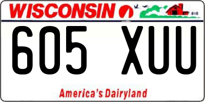 WI license plate 605XUU