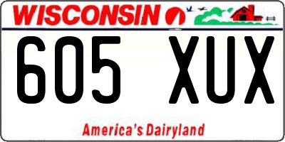 WI license plate 605XUX