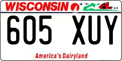WI license plate 605XUY