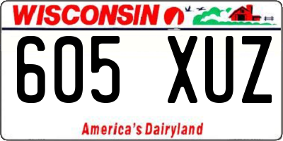 WI license plate 605XUZ