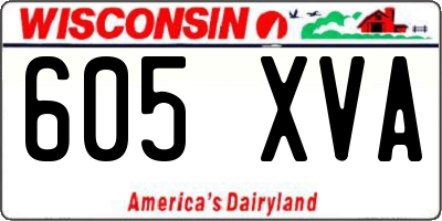 WI license plate 605XVA