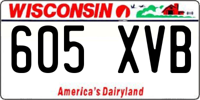 WI license plate 605XVB