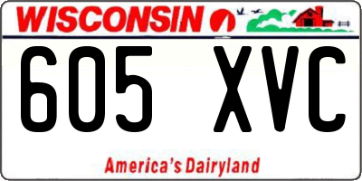 WI license plate 605XVC