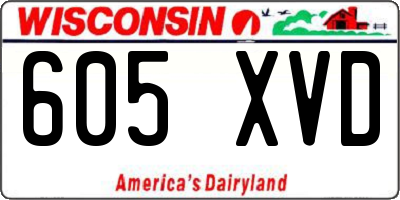 WI license plate 605XVD