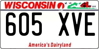 WI license plate 605XVE