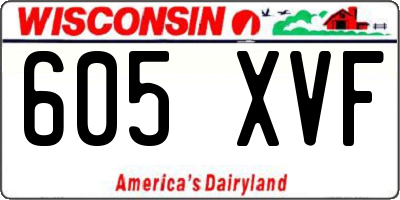 WI license plate 605XVF