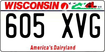 WI license plate 605XVG