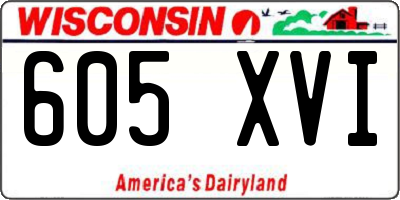 WI license plate 605XVI