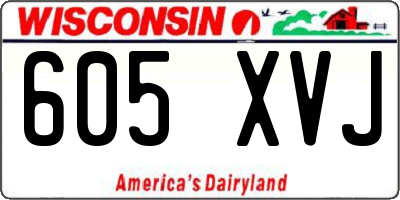 WI license plate 605XVJ