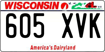 WI license plate 605XVK