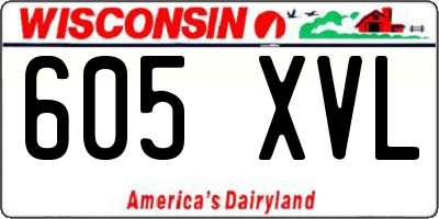 WI license plate 605XVL