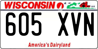 WI license plate 605XVN