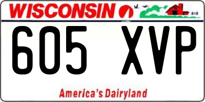 WI license plate 605XVP