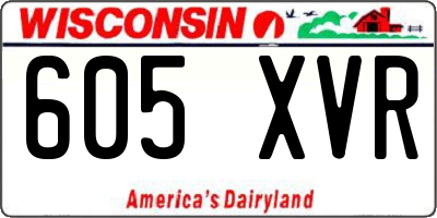 WI license plate 605XVR