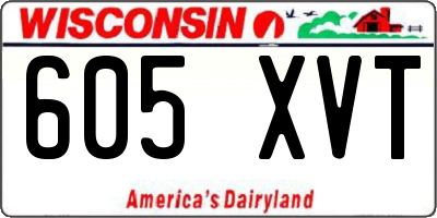 WI license plate 605XVT