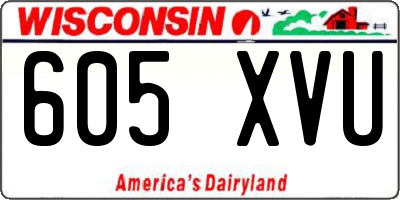 WI license plate 605XVU