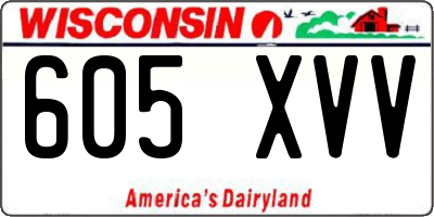WI license plate 605XVV