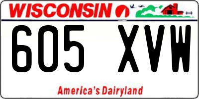 WI license plate 605XVW