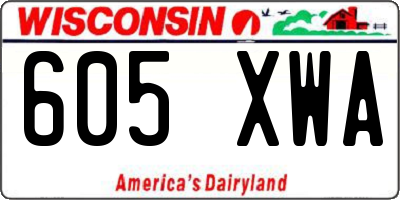 WI license plate 605XWA
