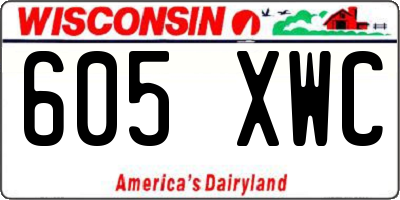 WI license plate 605XWC
