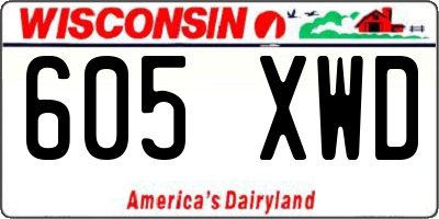 WI license plate 605XWD