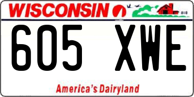 WI license plate 605XWE