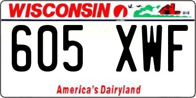 WI license plate 605XWF