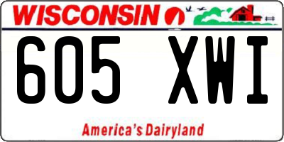 WI license plate 605XWI